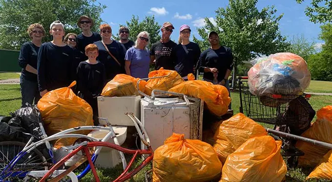 Jim Lang And Team Pulling Trash From Little Neck Creek In Virginia Beach