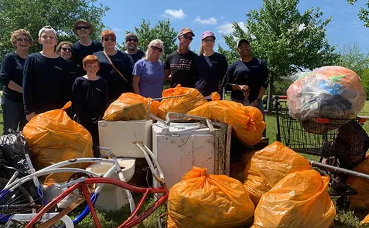 Jim Lang And Team Pulling Trash From Little Neck Creek In Virginia Beach