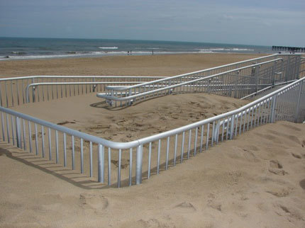 Virginia Beach Sand on Boardwalk Ramp
