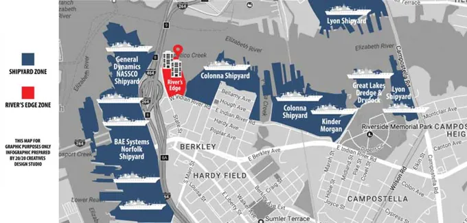 Norfolk Elizabeth River Map (1)