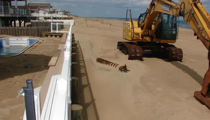 Bulldozer Moving Sand